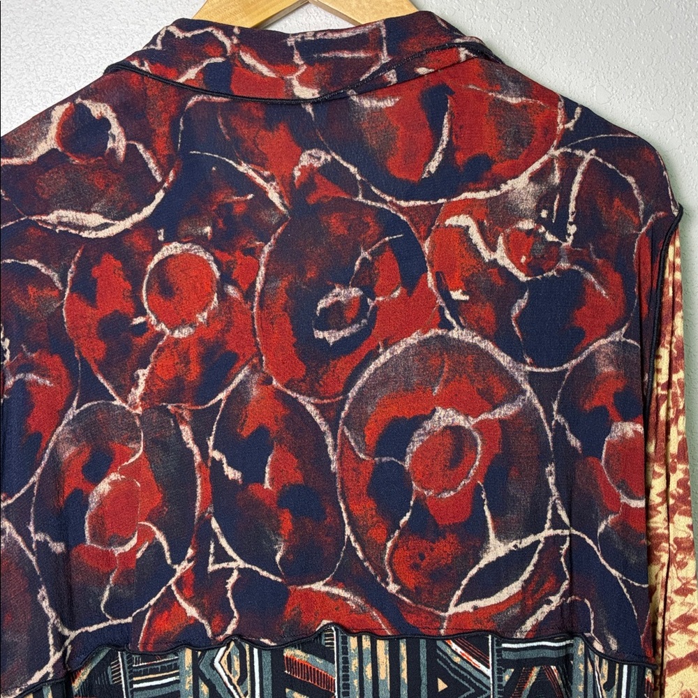 JOHN MARK Size Large Artsy Patchwork Exposed Seam… - image 7